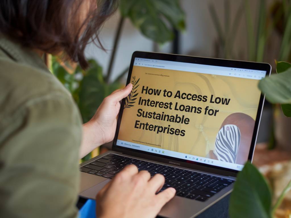 how to access low-interest loans for sustainable enterprises